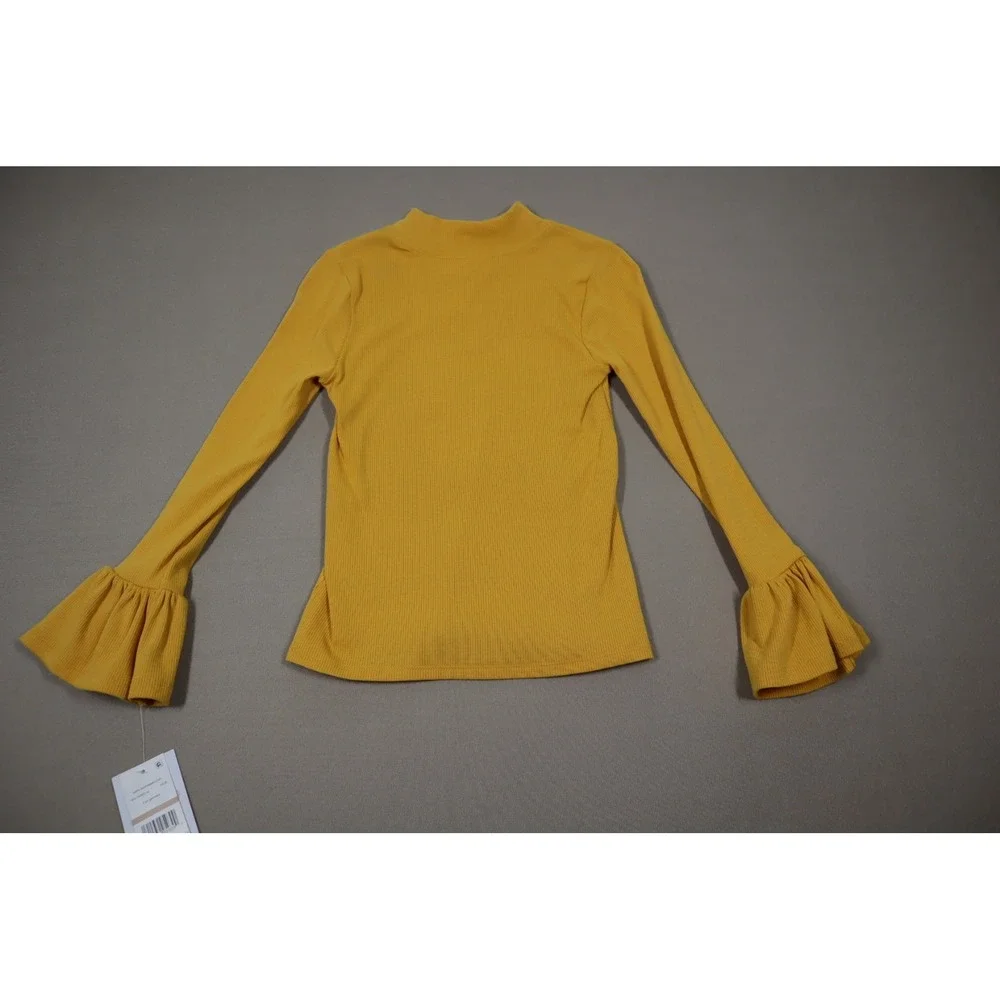 Bonnie Jean Big Girls Mock‎ Neck Long Sleeved Top - Mustard - Size 12